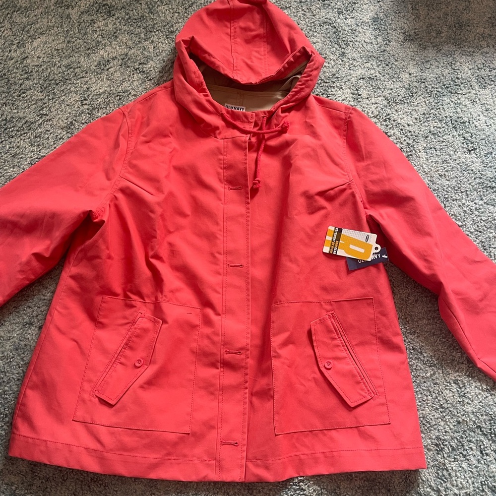 Old Navy BNWT coral color rain jacket